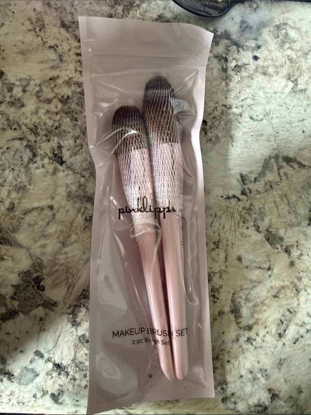 Pink Makeup Brush Duo by